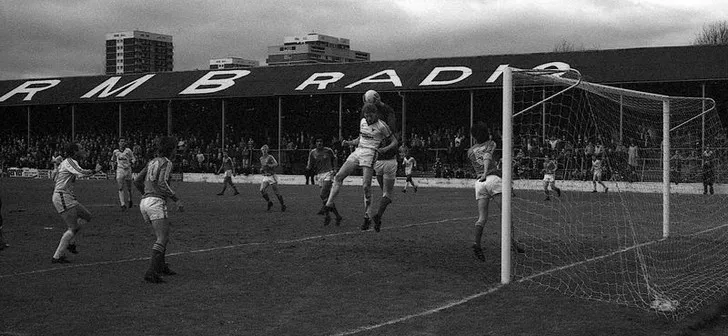 Fellows Park năm 1982, sân vận động cũ nơi Walsall F.C. từng thi đấu