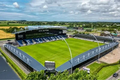 Sân vận động Mill Farm nhìn từ trên cao, thể hiện quy mô làng thể thao của AFC Fylde