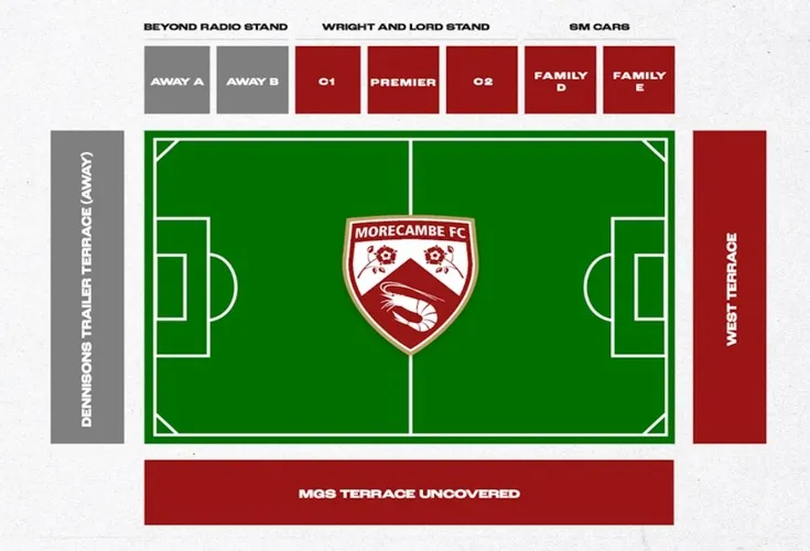 Sơ đồ bố trí chỗ ngồi sân vận động Globe Arena Morecambe